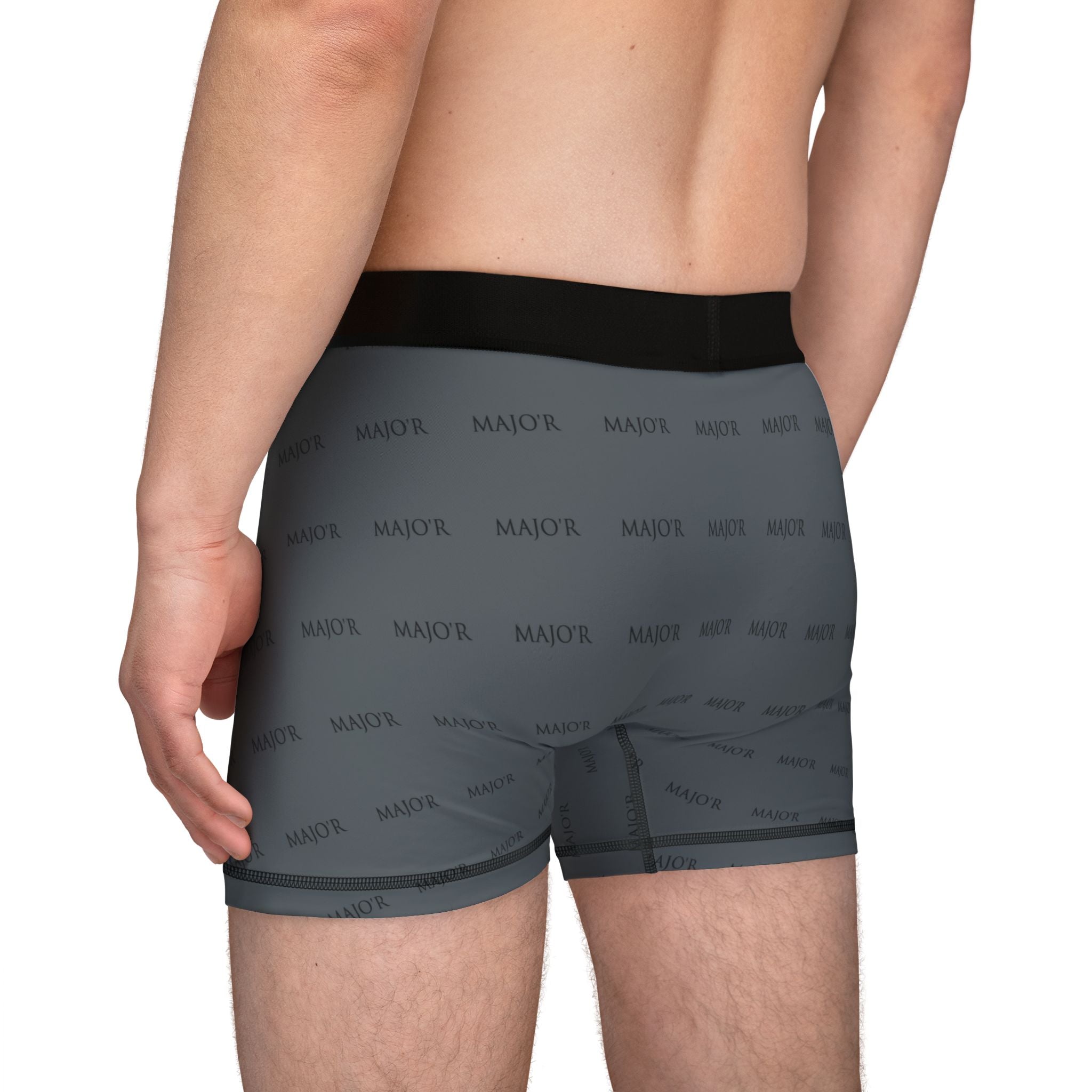 Men's MAJO'R Dark Grey Boxer Briefs — All-Over Print