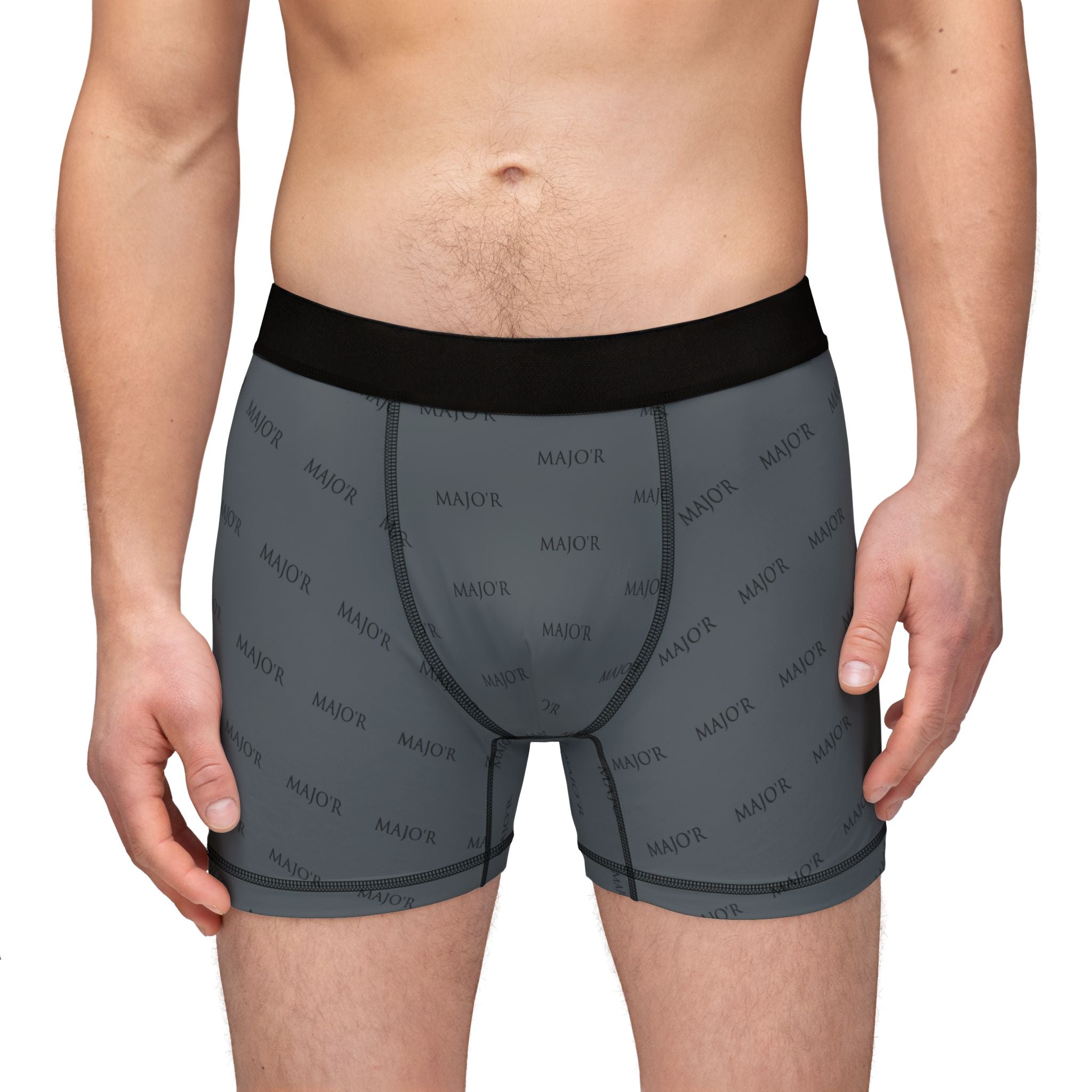 Men's MAJO'R Dark Grey Boxer Briefs — All-Over Print