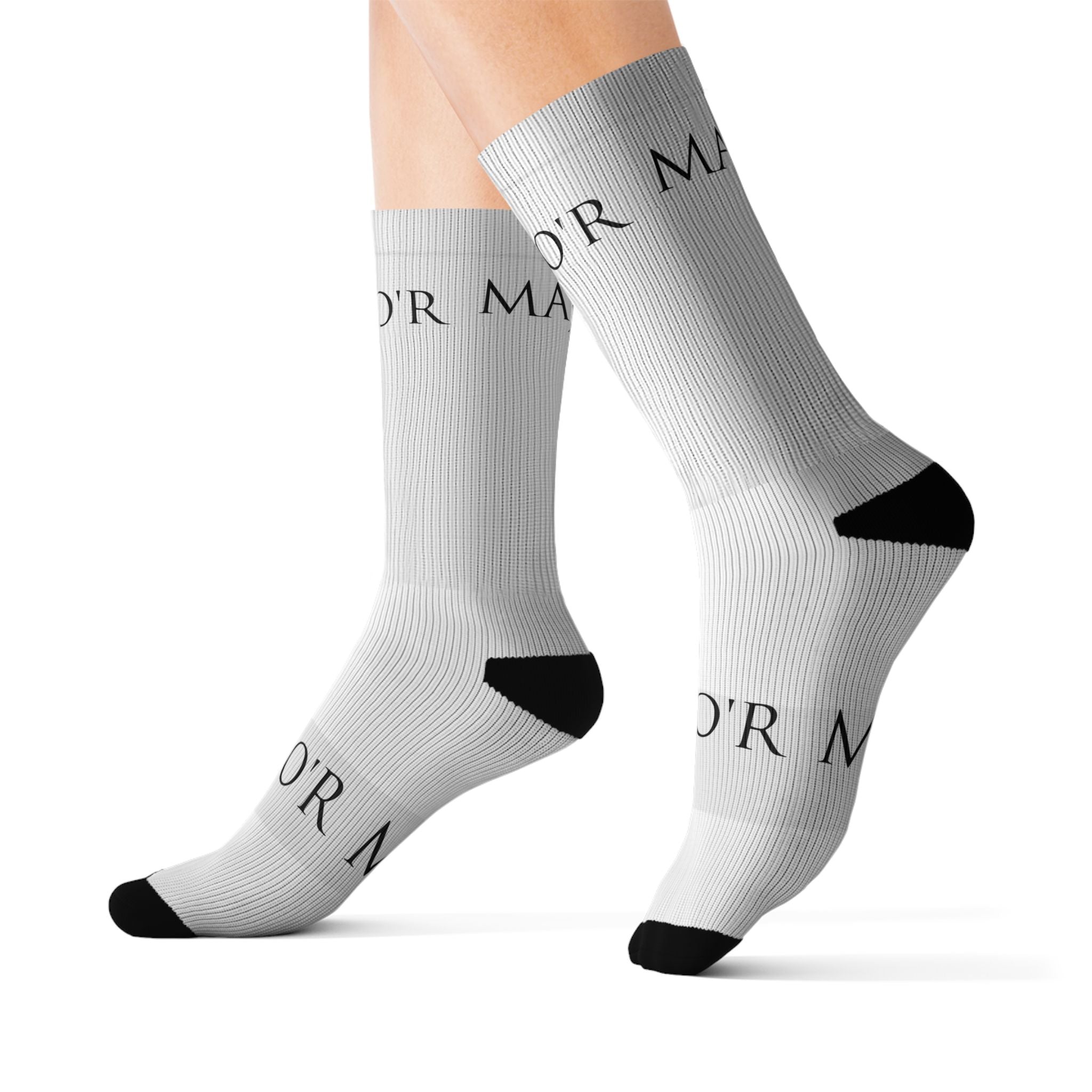 Major Sublimated Crew Socks — Minimal Stripe Logo Athletic Socks