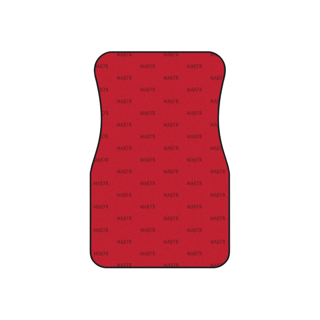 Red Logo Pattern Car Mats (Set of 4) — Universal Interior Floor Mats