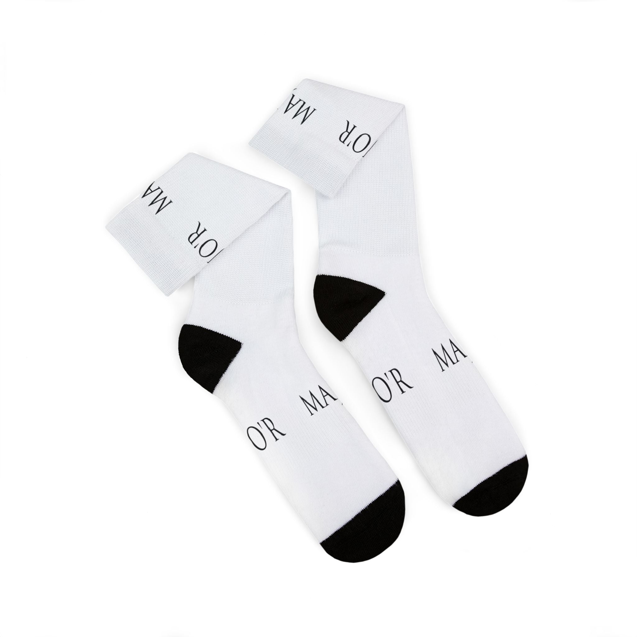 Major Sublimated Crew Socks — Minimal Stripe Logo Athletic Socks