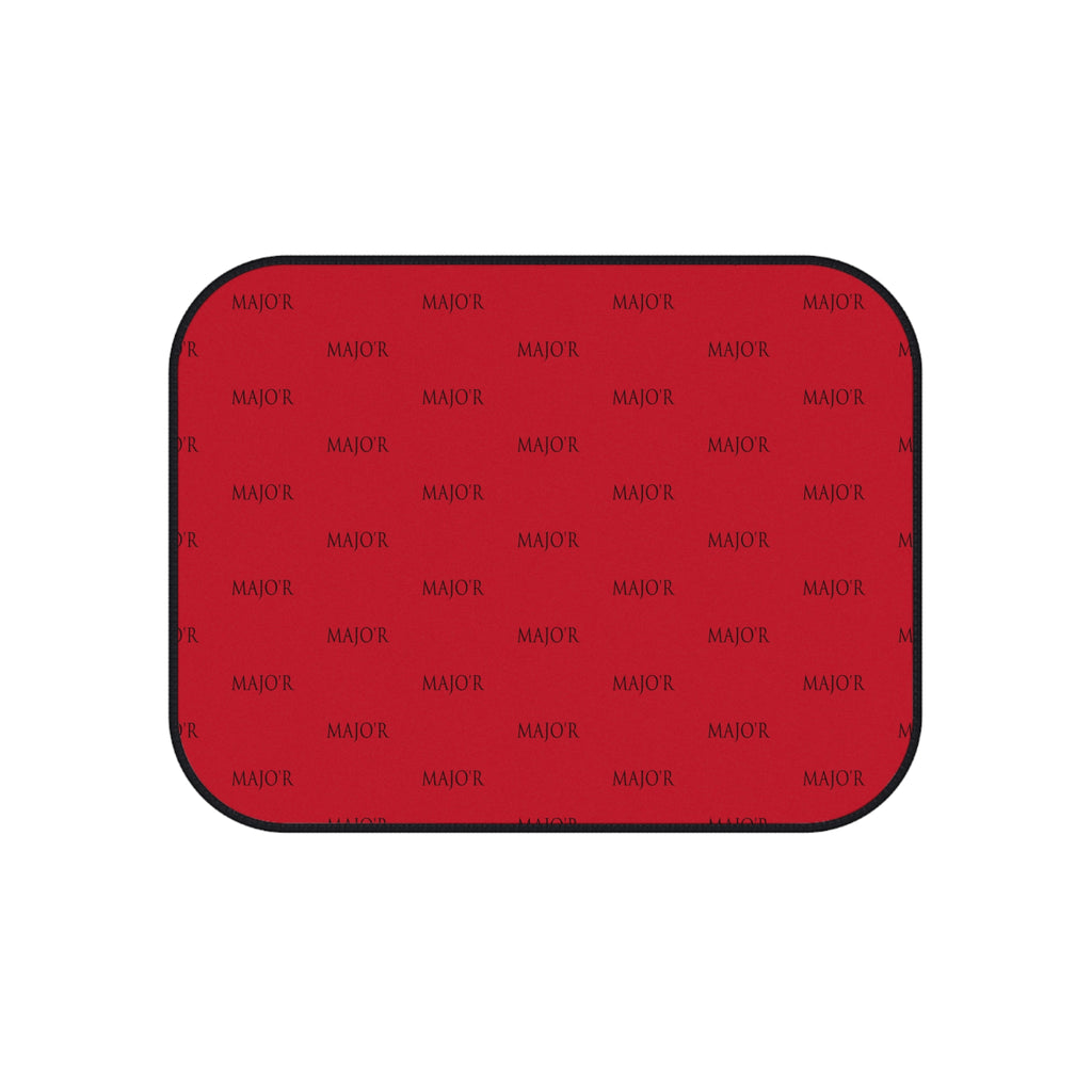 Red Logo Pattern Car Mats (Set of 4) — Universal Interior Floor Mats