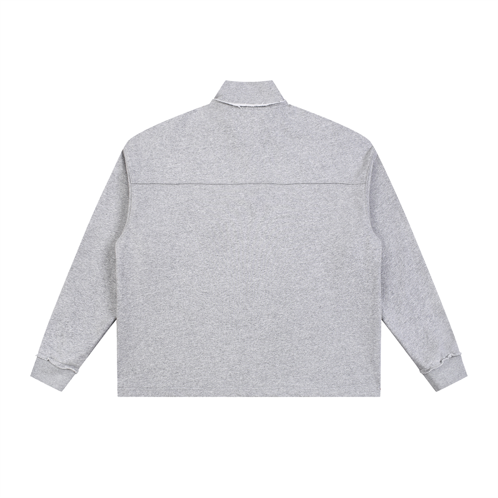 Half-Zip Rolled Edge Fleece Sweatshirt