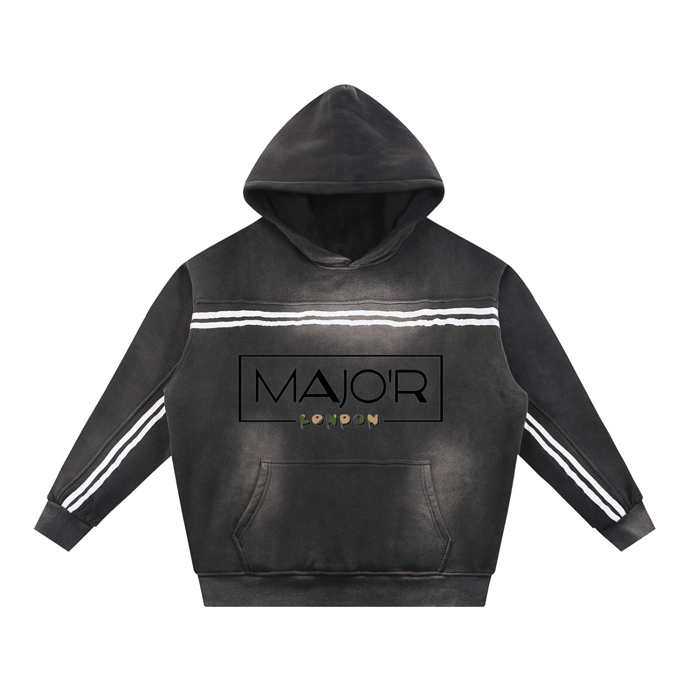 Sun Fade Contrast Tape Fleece Hoodie